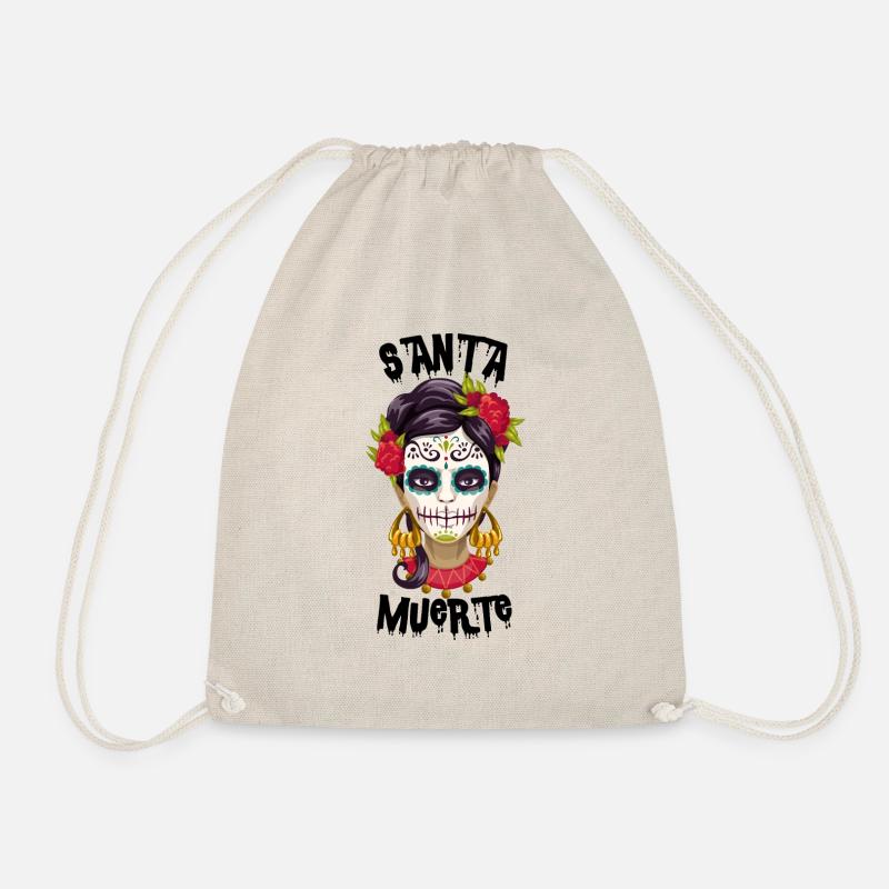 santa muerte skull - Drawstring Bag - nature
