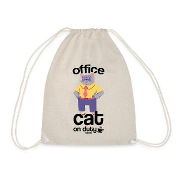 Cat Work Office Coffee Dad - Drawstring Bag - nature - Front