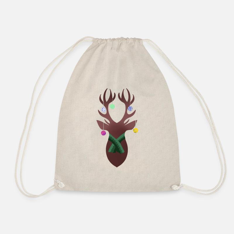 Christmas Reindeer - Drawstring Bag - nature