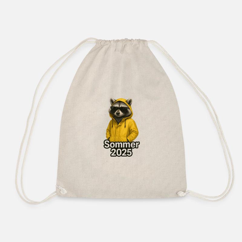 Raccoon Summer 2025 - Drawstring Bag - nature