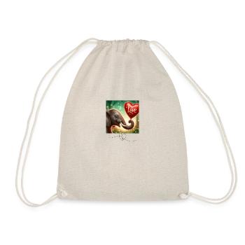 Elephant Love - Drawstring Bag - nature - Front