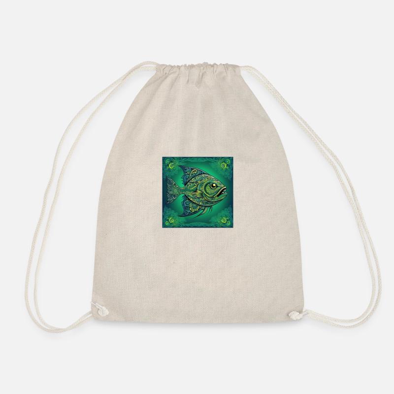 Piranha Fish Omnivore - Drawstring Bag - nature