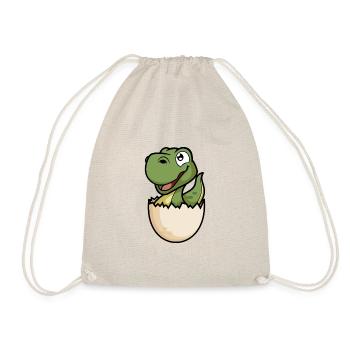 Dino Baby im Ei Lustiger Dinosaurier - Drawstring Bag - nature - Front