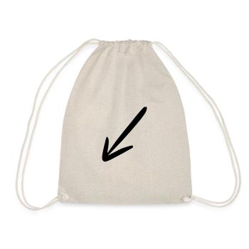 Arrow drawing sketch black - Drawstring Bag - nature - Front
