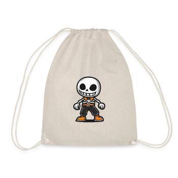Skelett Comic Halloween - Turnbeutel - Natur - Vorne