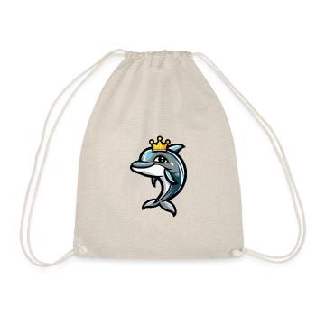 Dolphin Comic Crown - Drawstring Bag - nature - Front