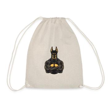 Doberman Dog Muscles Bodybuilding - Drawstring Bag - nature - Front