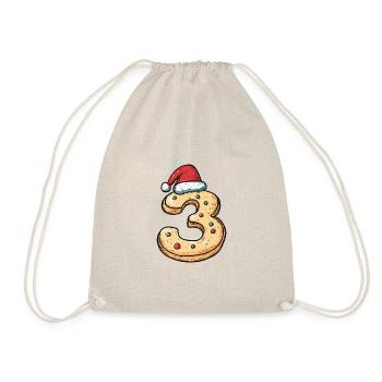 3 Zahl Weihnachten - Turnbeutel - Natur - Vorne