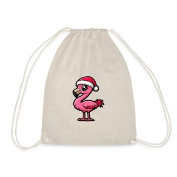 Flamingo Weihnachten Niedlich - Turnbeutel - Natur - Vorne