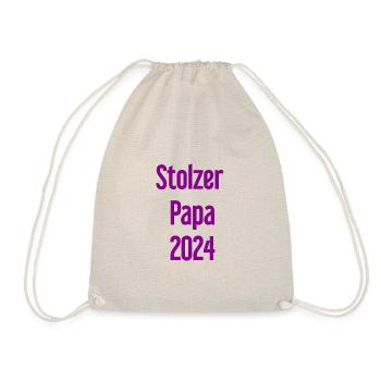 Stolzer Papa 2024 – für frischgebackene Väter - Turnbeutel - Natur - Vorne