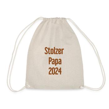 Stolzer Papa 2024 – für frischgebackene Väter - Turnbeutel - Natur - Vorne