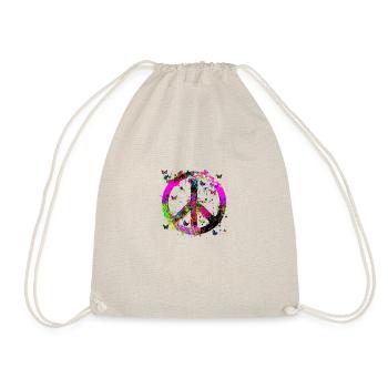 World Peace, Peace, Peace Symbol, Peace Sign, - Drawstring Bag - nature - Front