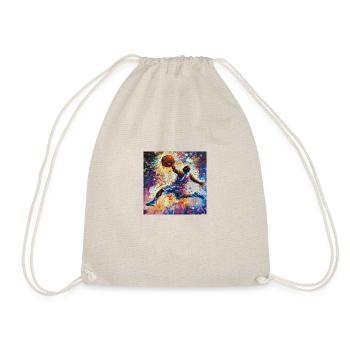 Basketball player dunkt basketball - Drawstring Bag - nature - Front