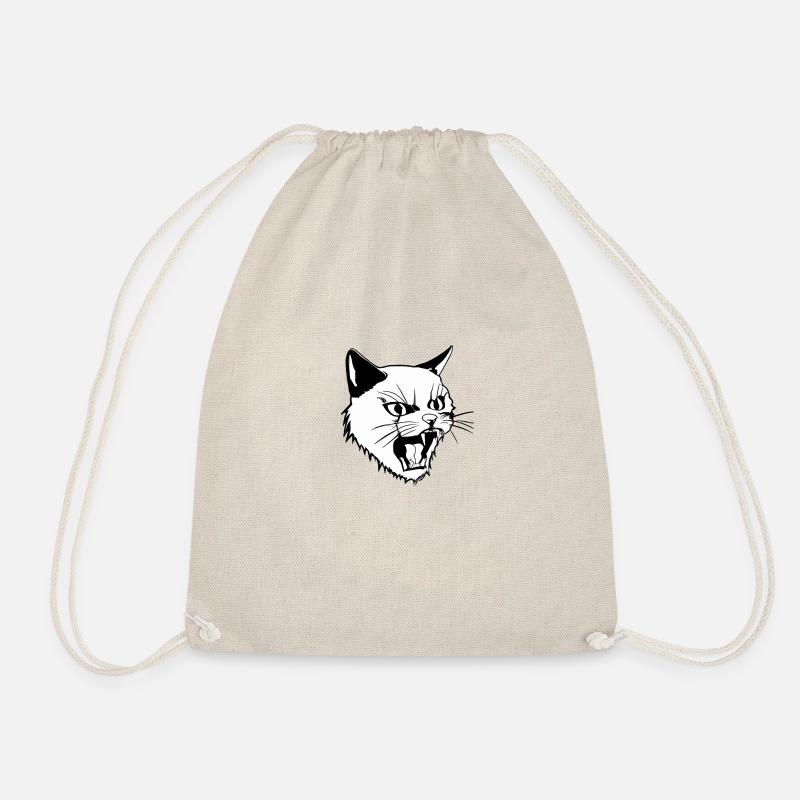 Angry Cat - Drawstring Bag - nature