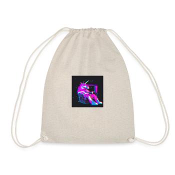 Unicorn Synthwave chill - Drawstring Bag - nature - Front