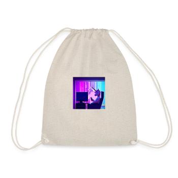Unicorn Synthwave chill - Drawstring Bag - nature - Front