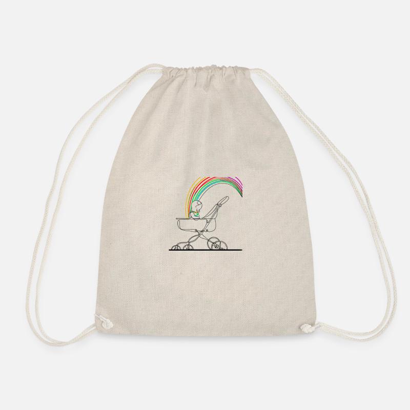 Regenbogen Kinderwagen - Turnbeutel - Natur