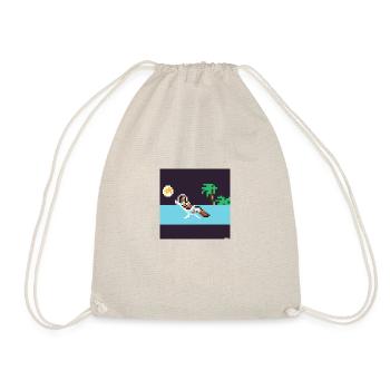 Astronaut lounging in a tropical resort in space - Drawstring Bag - nature - Front