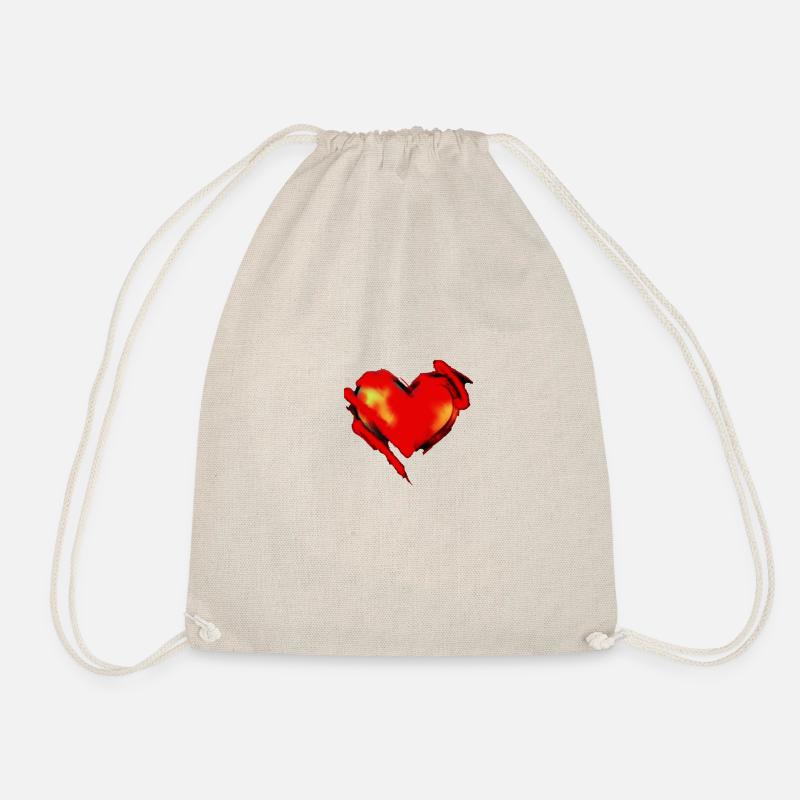 Herz Valentinstag - Turnbeutel - Natur