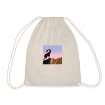 Cool mountain with Capricorn motif for hiking - Drawstring Bag - nature - Front