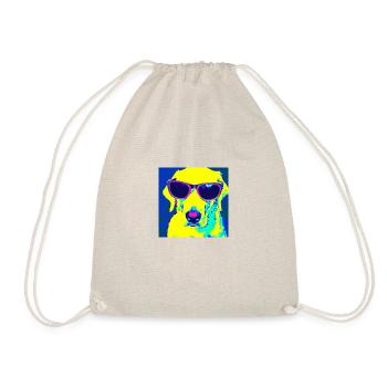 Cool dog with sunglasses - Drawstring Bag - nature - Front