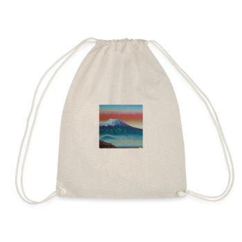 Japanese mountain scenery at dawn Fuji - Drawstring Bag - nature - Front
