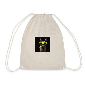 Cool llama with sunglasses - Drawstring Bag - nature - Front