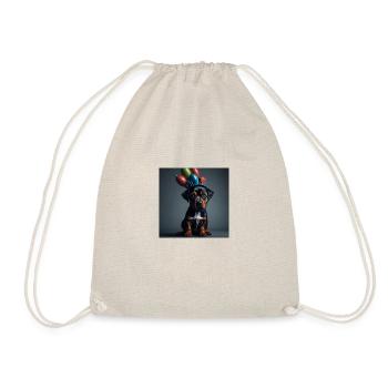 Chien avec chapeau d’anniversaire - Sac de sport léger - nature - Devant