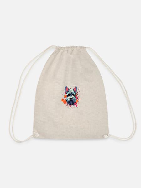 Colorful dog head - Drawstring Bag - nature