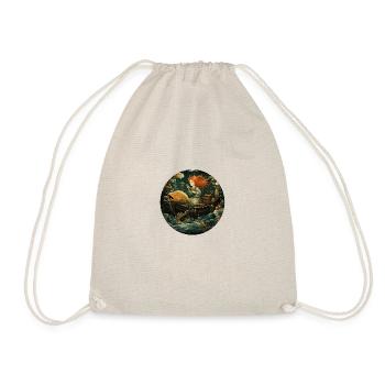 carp and red-haired girl - Drawstring Bag - nature - Front