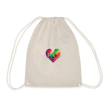 LGBTQIA+ Regenbogenherz - Turnbeutel - Natur - Vorne