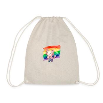 Chat avec drapeau lgbt - Sac de sport léger - nature - Devant