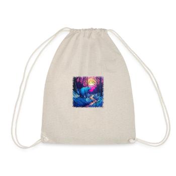 funny quote happy gift idea panda bear humor quote - Drawstring Bag - nature - Front