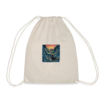 bow hunting romantic bathing 8 bit duck bathtube - Drawstring Bag - nature - Front