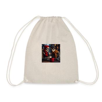 Skeleton Coffee Time. Two old friends Having Decaf - Drawstring Bag - nature - Front