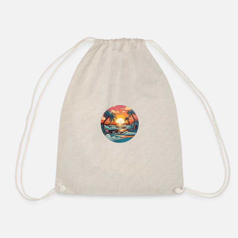 Beach vibe lovin - Drawstring Bag - nature