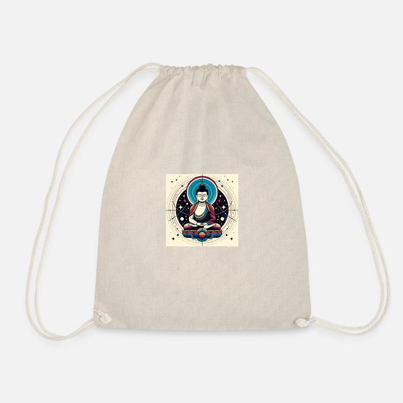 Colorful Space Buddha - Drawstring Bag - nature