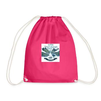 Fjord Explorer - Drawstring Bag - fuchsia - Front