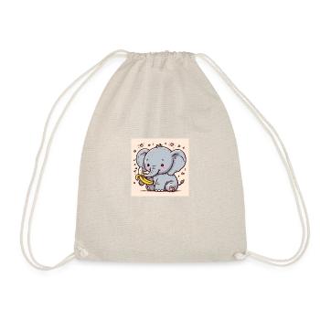 Elefantenbaby mit Banane - Turnbeutel - Natur - Vorne