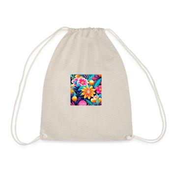 Farbenfroher Blumengarten Flower Power - Turnbeutel - Natur - Vorne