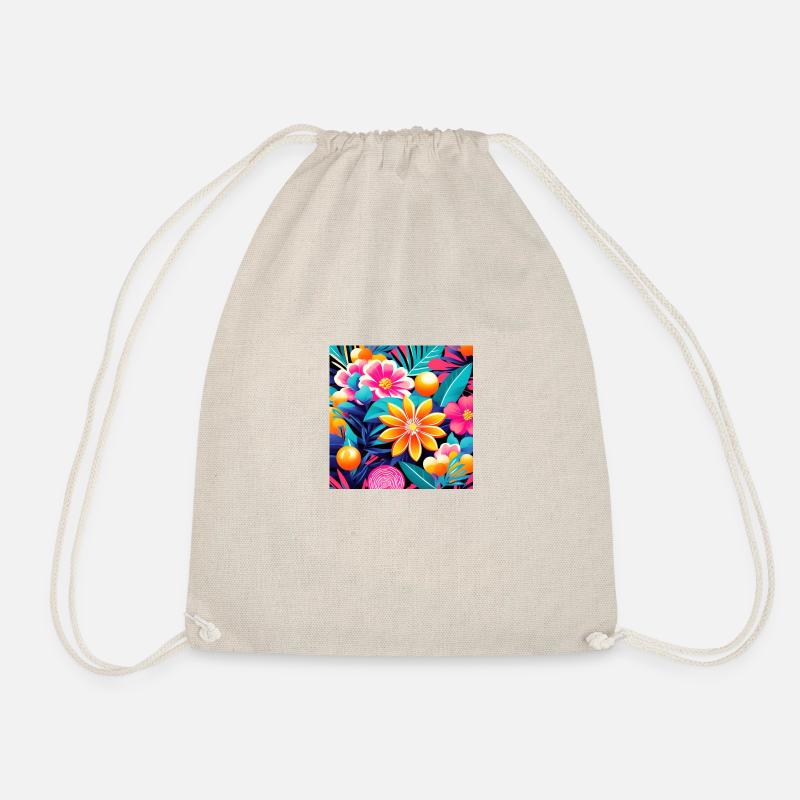 Farbenfroher Blumengarten Flower Power - Turnbeutel - Natur