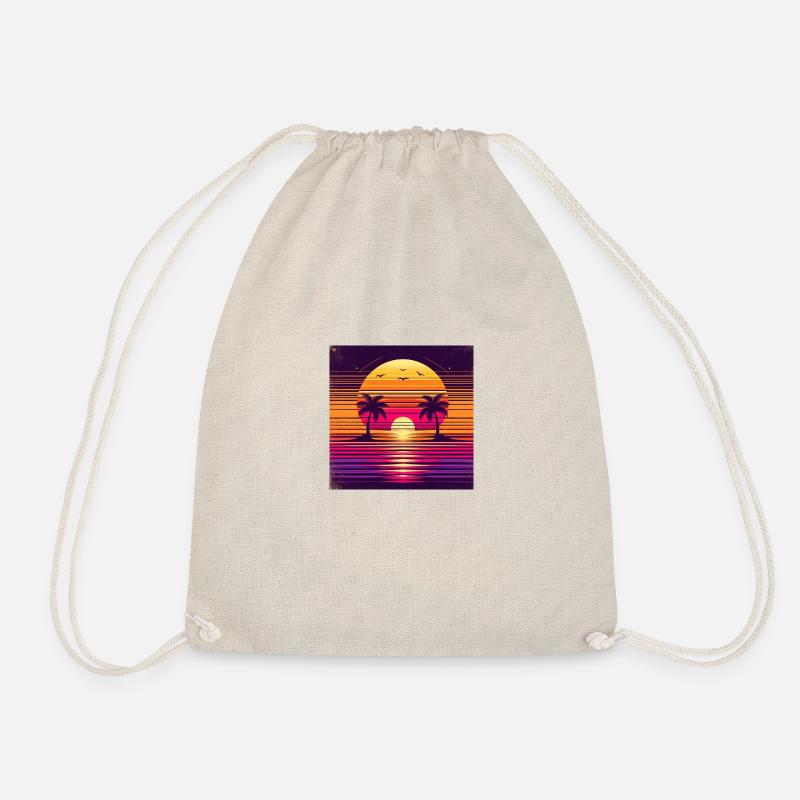 Vibrant Sunset Bliss - Drawstring Bag - nature