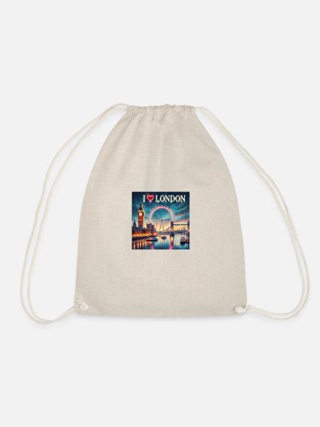 I Love London - Drawstring Bag - nature