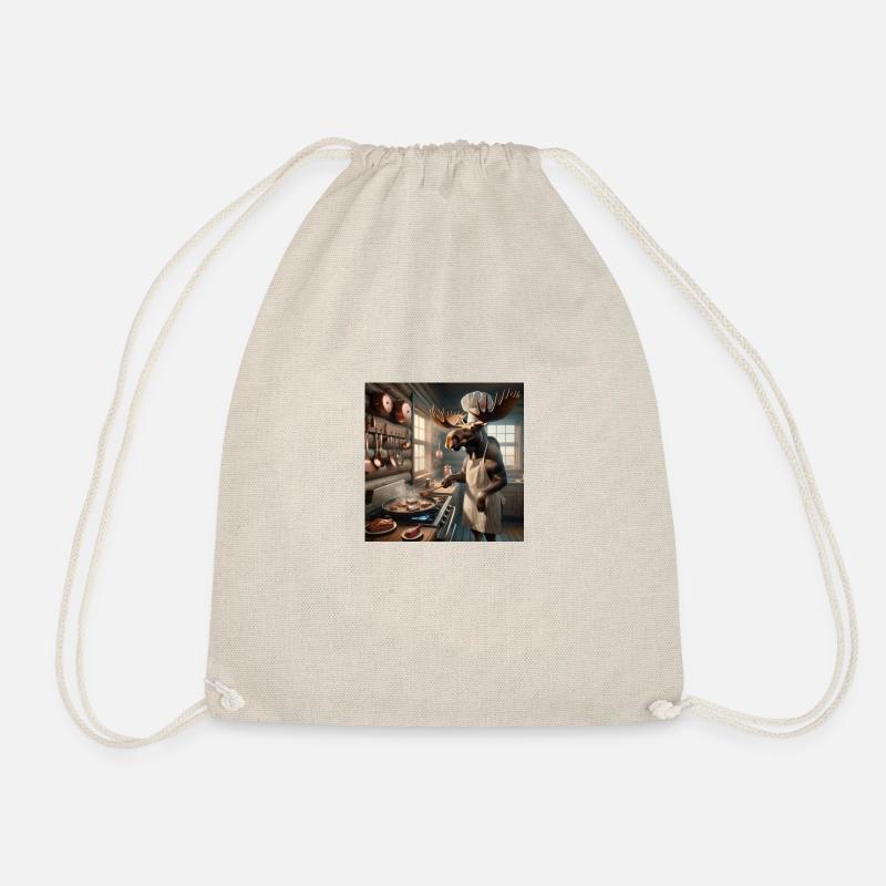 Moose steak - Drawstring Bag - nature