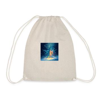 Dynamic illustration glowing bioluminescent colors - Drawstring Bag - nature - Front