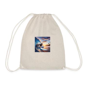 Faultier Wanderer Surfer - Turnbeutel - Natur - Vorne