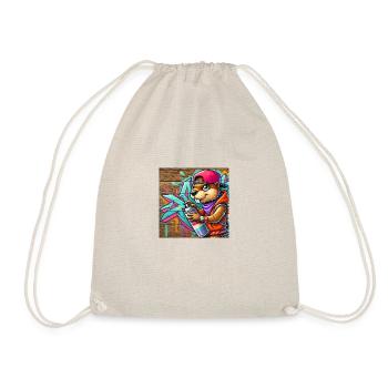 Graffiti painting beaver - Drawstring Bag - nature - Front