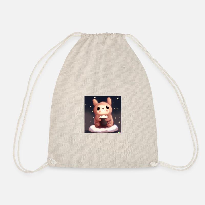 Fluffy animal - Drawstring Bag - nature