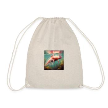 Mexican Salamander Axolotl by Angelical Art - Drawstring Bag - nature - Front