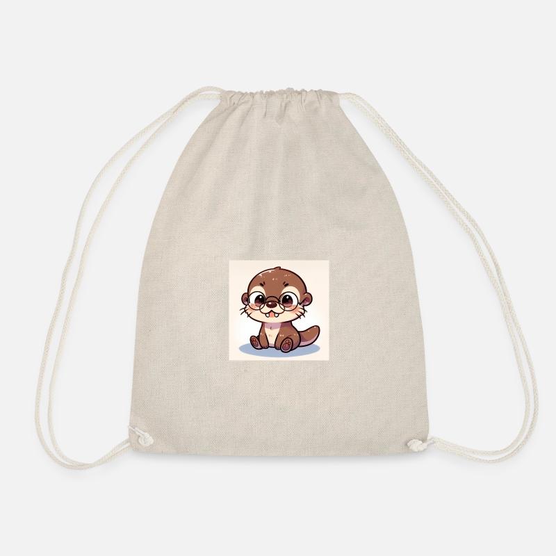 Kleiner Otter mit Brille - Turnbeutel - Natur